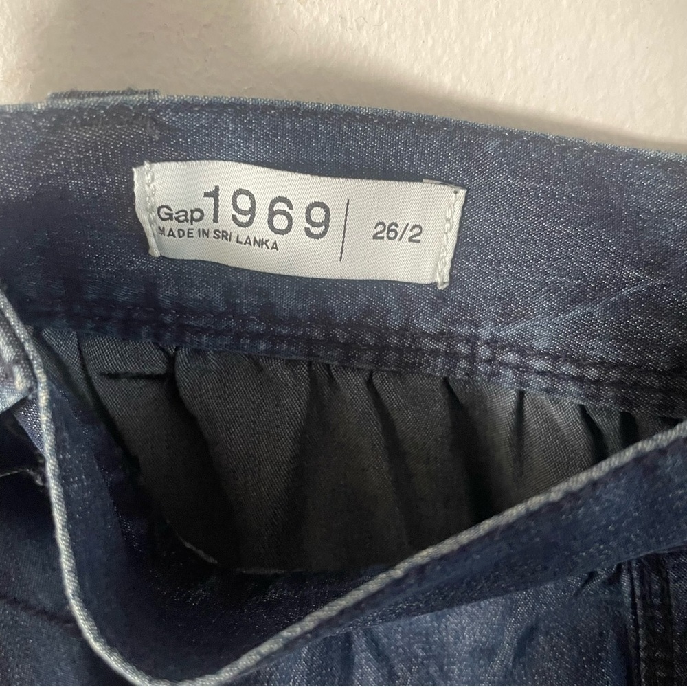 ☀️Gap 1969 Skirt Womens 26/2 Chambray Blue Denim Pockets Mini Lyocell StretchY2K - Picture 3 of 5